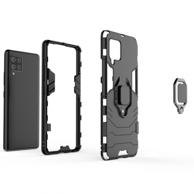 Dėklas Ring Armor Case Kickstand Tough Rugged Samsung Galaxy A42 5G Juodas 1 Dėklas Ring Armor Case Kickstand Tough Rugged Samsung Galaxy A42 5G Juodas 1