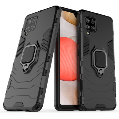 Dėklas Ring Armor Case Kickstand Tough Rugged Samsung Galaxy A42 5G Juodas Dėklas Ring Armor Case Kickstand Tough Rugged Samsung Galaxy A42 5G Juodas