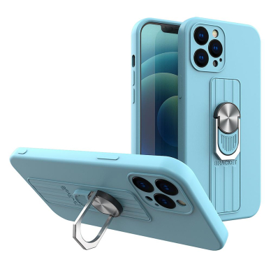 Dėklas su žiedu Ring Case silicone iPhone 11 Pro Max Šviesiai mėlynas Dėklas su žiedu Ring Case silicone iPhone 11 Pro Max Šviesiai mėlynas