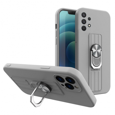 Dėklas su žiedu Ring Case silicone Samsung Galaxy A72 4G Pilkas Dėklas su žiedu Ring Case silicone Samsung Galaxy A72 4G Pilkas