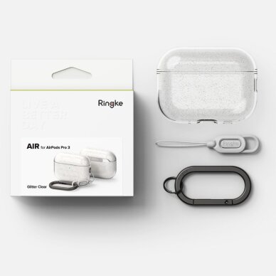 AirPods Pro 3 Ringke Air dėklas – skaidrus su blizgučiais 4 AirPods Pro 3 Ringke Air dėklas – skaidrus su blizgučiais 4