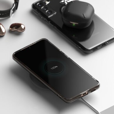 Akcija! Ringke Air Ultra-Thin plonas TPU dėklas Samsung Galaxy S21+ 5G (S21 Plus 5G) juodas (ARSG0041)  3