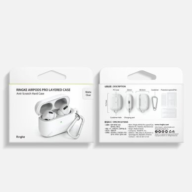 Akcija! *** pažeista pakuotė *** Ringke Airpods Case Patvarus Apsauginis Dėklas Airpods Pro Rožinis (Acec0014)   13