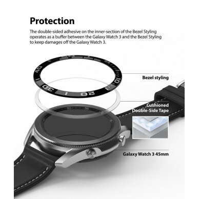 Rėmelis Ringke Bezel Styling case frame envelope ring Samsung Galaxy Watch 3 45mm Juodas (GW3-45-61) 6