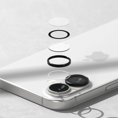 Ringke kameros rėmelio apsauga (2 vnt.) skirtas iPhone 16 / 16 Plus – juoda 4