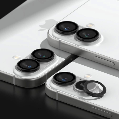 Ringke kameros rėmelio apsauga (2 vnt.) skirtas iPhone 16 / 16 Plus – juoda 6