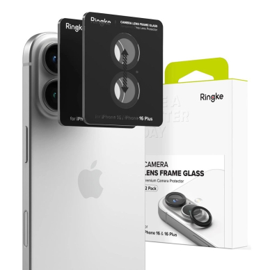 Ringke kameros rėmelio apsauga (2 vnt.) skirtas iPhone 16 / 16 Plus – juoda