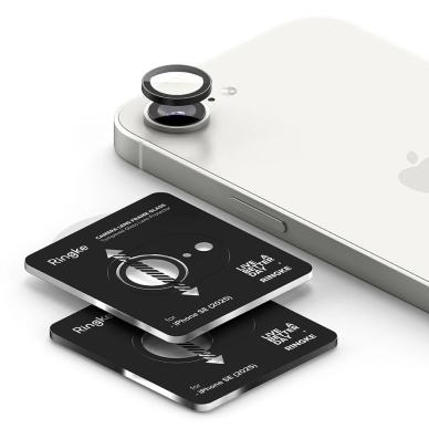 Ringke kameros rėmelio apsauga (2 vnt.) skirtas iPhone 16e – juoda 3