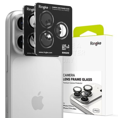 iPhone 17 Pro / 17 Pro Max Ringke Camera Frame Protector 2-pack – juodas