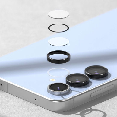 Ringke kameros rėmelio apsauga (2 vnt.) skirtas Samsung Galaxy S24 FE – juoda 6