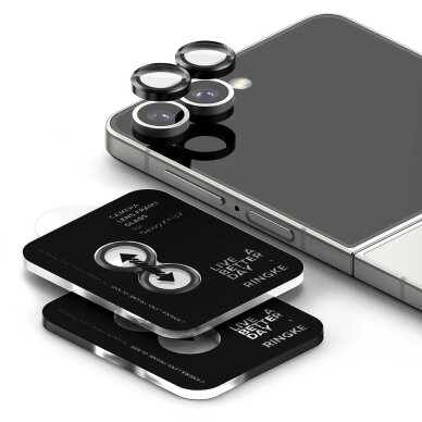 Samsung Galaxy Z Flip 7 Ringke Camera Frame Protector kameros apsauga, 2 vnt. – juoda 2