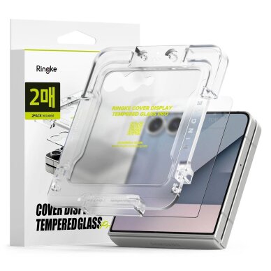 Samsung Galaxy Z Flip 7 Ringke Cover Display Easy Slide grūdintas stiklas, 2 vnt. – skaidrus