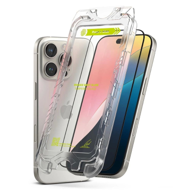 Ringke Easy Slide (2 vnt.) grūdintas stiklas su juodu rėmeliu skirtas iPhone 16 Pro 1