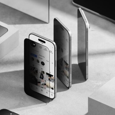 iPhone 17 Air Ringke Easy Slide 2-pack privatumo stiklas – juodas 2 iPhone 17 Air Ringke Easy Slide 2-pack privatumo stiklas – juodas 2