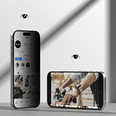 iPhone 17 Ringke Easy Slide 2-pack privatumo stiklas – juodas 2 iPhone 17 Ringke Easy Slide 2-pack privatumo stiklas – juodas 2