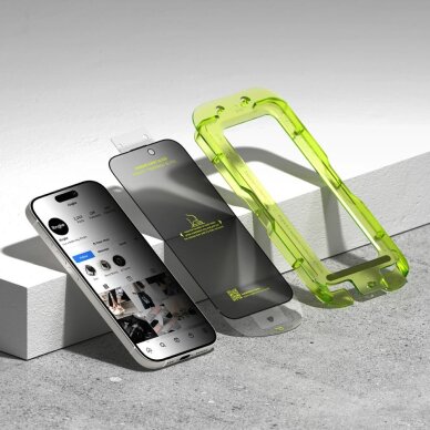 iPhone 17 Ringke Easy Slide 2-pack privatumo stiklas – juodas 3