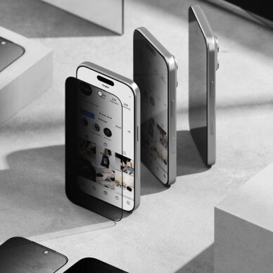 iPhone 17 Ringke Easy Slide 2-pack privatumo stiklas – juodas 4