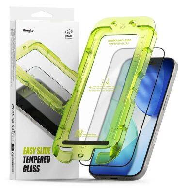 iPhone 17 Ringke Easy Slide 2-pack grūdintas stiklas – juodas iPhone 17 Ringke Easy Slide 2-pack grūdintas stiklas – juodas