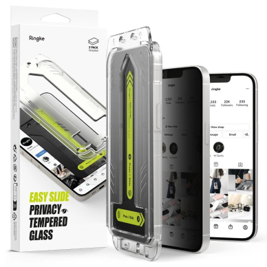 Ringke Easy Slide privatumo stiklas (2 vnt.) skirtas iPhone 13 / 13 Pro / 14 / 16e Ringke Easy Slide privatumo stiklas (2 vnt.) skirtas iPhone 13 / 13 Pro / 14 / 16e