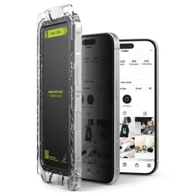 Ringke Easy Slide privatumo stiklas (2 vnt.) skirtas iPhone 16 Pro Max 1
