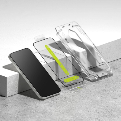 Ringke Easy Slide grūdintas stiklas (2 vnt.) skirtas iPhone 13 / 13 Pro / 14 / 16e – skaidrus 3