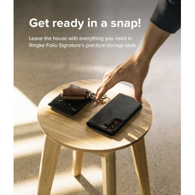 Dėklas Ringke Folio Signature Flip Leather Samsung Galaxy S22 Plus Juodas (FSS118R262) 7 Dėklas Ringke Folio Signature Flip Leather Samsung Galaxy S22 Plus Juodas (FSS118R262) 7