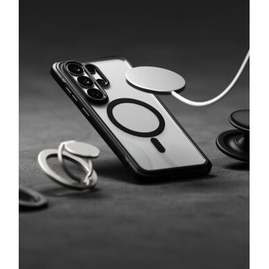 Samsung Galaxy S26 Ultra Ringke Fusion Bold Magnetic MagSafe dėklas – juodas skaidrus 7