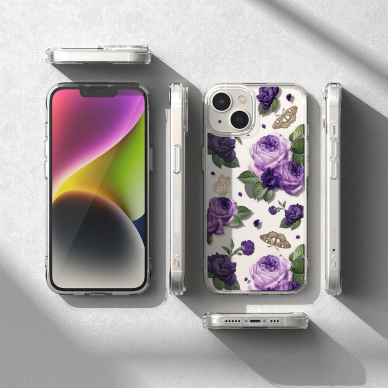 Dėklas Ringke Fusion Design Armored iPhone 14 Plus Permatomas (Purple rose) (FD637E29) 7 Dėklas Ringke Fusion Design Armored iPhone 14 Plus Permatomas (Purple rose) (FD637E29) 7