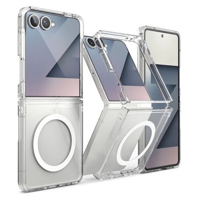 Samsung Galaxy Z Flip 7 dėklas Ringke Fusion Magnetic su MagSafe – skaidrus
