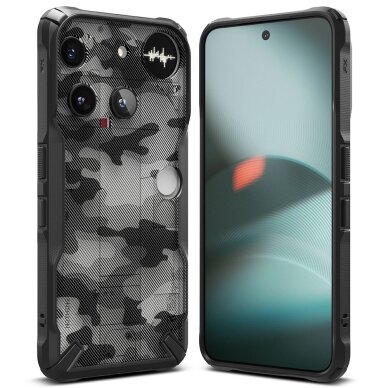 Nothing Phone 3 dėklas Ringke Fusion X – pilkas ir juodas 1
