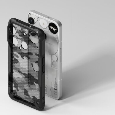 Nothing Phone 3 dėklas Ringke Fusion X – pilkas ir juodas 3