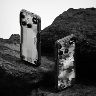 Nothing Phone 3 dėklas Ringke Fusion X – pilkas ir juodas 4