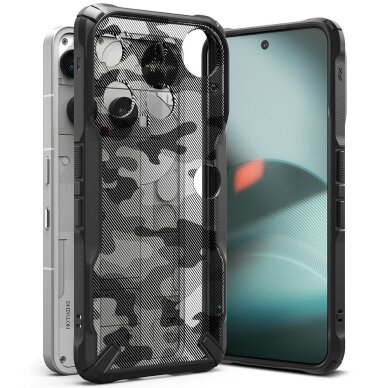 Nothing Phone 3 dėklas Ringke Fusion X – pilkas ir juodas