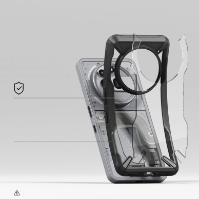 Nothing Phone 3A Pro – Ringke Fusion X dėklas - Juodas 3