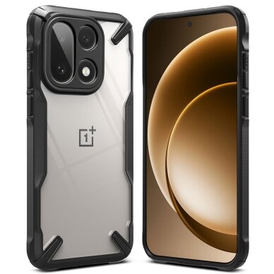OnePlus 15 Ringke Fusion X dėklas – skaidriai juodas 1