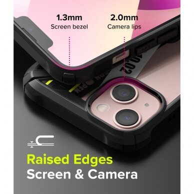 Dėklas Ringke Fusion X Design durable PC Case with TPU iPhone 13 mini Juodas (Ticket band) (FXD540E43) 2