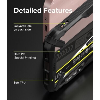 Dėklas Ringke Fusion X Design durable PC Case with TPU iPhone 13 mini Juodas (Ticket band) (FXD540E43) 3