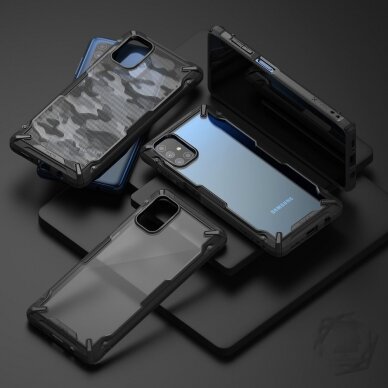 Dėklas Ringke Fusion X Design skirta Samsung Galaxy M51 Camo Juodas (Xdsg0043) 3