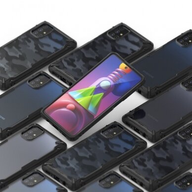 Dėklas Ringke Fusion X Design skirta Samsung Galaxy M51 Camo Juodas (Xdsg0043) 7