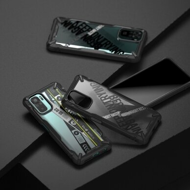 Dėklas Ringke Fusion X Design durable PC+TPU Xiaomi Redmi Note 10 / Redmi Note 10S Juodas (Cross) (XDXI0030) 2