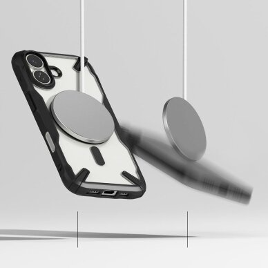 iPhone 17 Ringke Fusion X Magnetic MagSafe dėklas – juodas 5