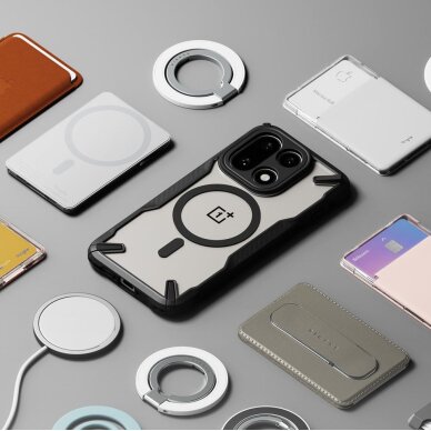OnePlus 15 Ringke Fusion X Magnetic MagSafe dėklas – skaidriai juodas 6