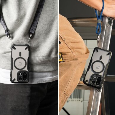 OnePlus 15 Ringke Fusion X Magnetic MagSafe dėklas – skaidriai juodas 7