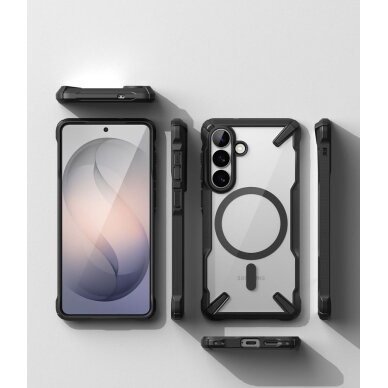 Samsung Galaxy S26 Ringke Fusion X Magnetic MagSafe dėklas – juodas skaidrus 3
