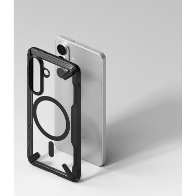Samsung Galaxy S26 Ringke Fusion X Magnetic MagSafe dėklas – juodas skaidrus 5