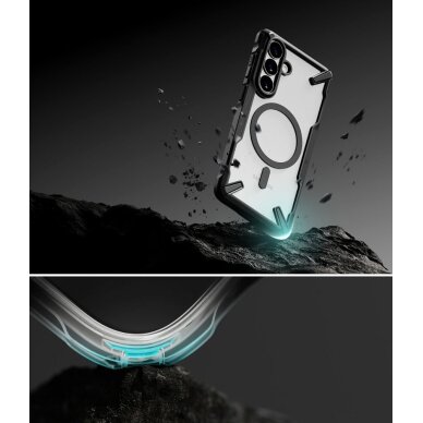 Samsung Galaxy S26+ Ringke Fusion X Magnetic MagSafe dėklas – juodas skaidrus 7