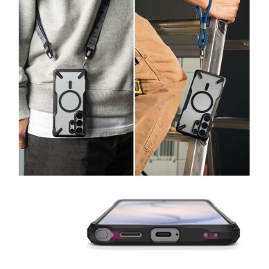 Samsung Galaxy S26 Ultra Ringke Fusion X Magnetic MagSafe dėklas – juodas skaidrus 6