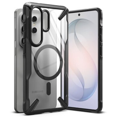 Samsung Galaxy S26 Ultra Ringke Fusion X Magnetic MagSafe dėklas – juodas skaidrus