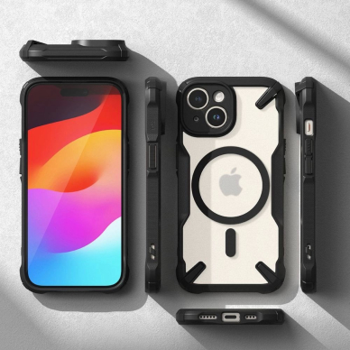 Ringke Fusion X MagSafe iPhone 15 Plus Dėklas - Matinis Juodas 8