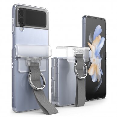 Akcija! *** Pažeista pakuotė 1 vnt. ***Apsauga Ringke Hinge Protector Samsung Galaxy Z Flip 4 / Flip 3 Skaidrus/Pilkas (HG666192RS) 1
